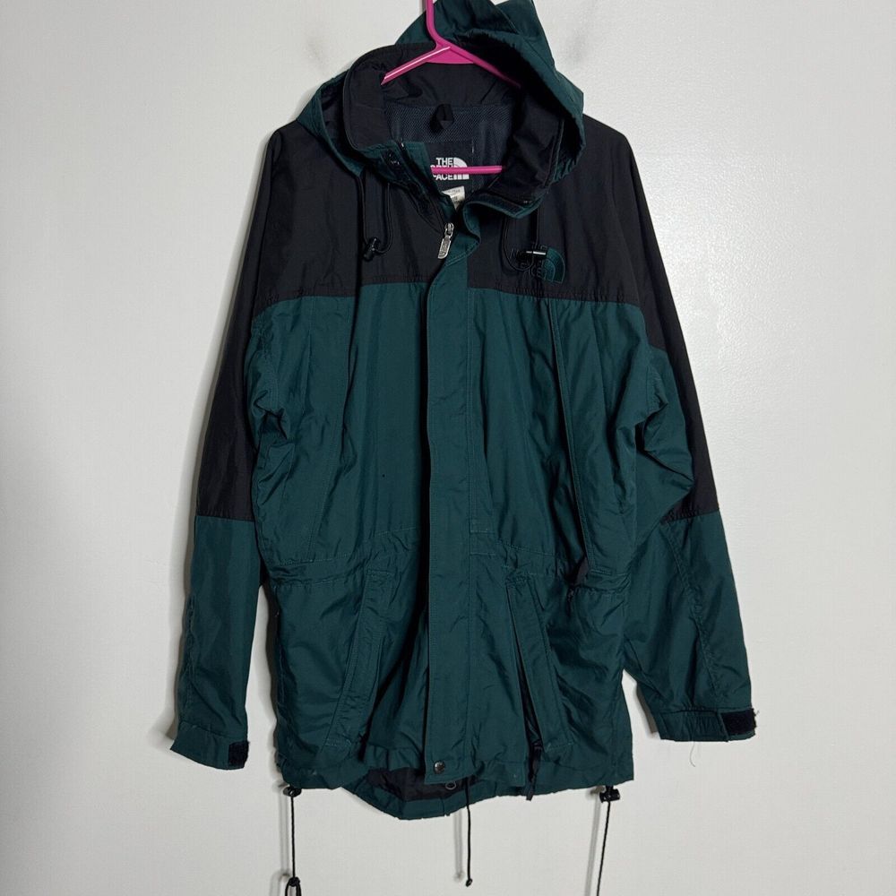 The North Face Mountain Light Parka Jacket Mens Medium Green Black Colorblock